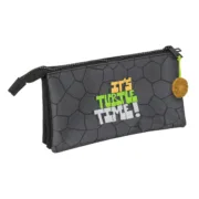 Estojo Triplo Teenage Mutant Ninja Turtles Preto Cinzento 22 x 12 x 3 cm Estojo 3 Compartimentos - nacloset 2