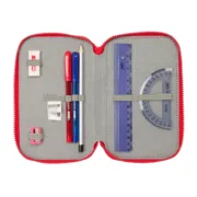 Estojo Triplo Atlético Madrid Vermelho 12,5 x 19,5 x 5,5 cm 36 Peças Estojo 3 Compartimentos - nacloset 2