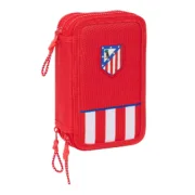 Estojo Triplo Atlético Madrid Vermelho 12,5 x 19,5 x 5,5 cm 36 Peças Estojo 3 Compartimentos - nacloset