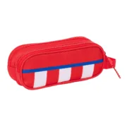 Estojo Duplo Atlético Madrid Vermelho 21 x 8 x 6 cm Estojo 2 Divisórias - nacloset 2