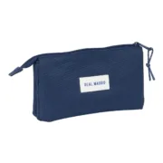 Estojo Triplo Real Madrid C.F. Azul Marinho 22 x 12 x 3 cm Estojo 3 Compartimentos - nacloset 2