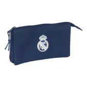 Estojo Triplo Real Madrid C.F. Azul Marinho 22 x 12 x 3 cm Estojo 3 Compartimentos - nacloset