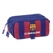 Estojo Triplo F.C. Barcelona 24/25 Grená Azul Marinho 21,5 x 10 x 8 cm Estojo 3 Compartimentos - nacloset