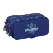 Estojo Triplo Harry Potter Captain Azul Marinho 21,5 x 10 x 8 cm Estojo 3 Compartimentos - nacloset
