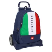 Mochila Escolar com Rodas Benetton Flag Azul Marinho 32 x 44 x 16 cm Jogos | Disfarces - nacloset