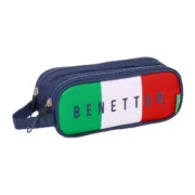 Estojo Duplo Benetton Flag Azul Marinho 21 x 8 x 6 cm Estojo 2 Divisórias - nacloset