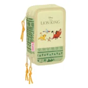 Estojo Triplo Mufasa Verde Bege 12,5 x 19,5 x 5,5 cm 37 Peças Estojo 3 Compartimentos - nacloset