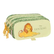 Estojo Triplo Mufasa Verde Bege 21,5 x 10 x 8 cm Estojo 3 Compartimentos - nacloset