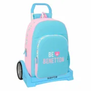 Mochila Escolar com Rodas Benetton Unique Cor de Rosa Turquesa 30 x 46 x 14 cm Jogos | Disfarces - nacloset