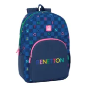 Mochila Escolar Benetton Damero Azul Marinho 30 x 46 x 14 cm Jogos | Disfarces - nacloset
