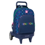 Mochila Escolar Benetton Damero Azul Marinho 33 x 45 x 22 cm Jogos | Disfarces - nacloset