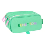 Estojo Triplo Benetton Mint Verde 21,5 x 10 x 8 cm Estojo 3 Compartimentos - nacloset