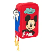Estojo Triplo Mickey Mouse Clubhouse Good day Azul 12,5 x 19,5 x 5,5 cm 37 Peças Estojo 3 Compartimentos - nacloset