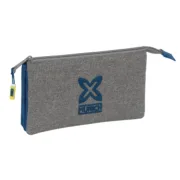 Estojo Triplo Munich Street Azul Cinzento 22 x 12 x 3 cm Estojo 3 Compartimentos - nacloset