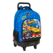 Mochila Escolar com Rodas Hot Wheels Let’s race Azul Preto 33 x 45 x 22 cm Jogos | Disfarces - nacloset