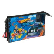 Estojo Triplo Hot Wheels Let’s race Azul Preto 22 x 12 x 3 cm Estojo 3 Compartimentos - nacloset