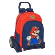 Mochila Escolar com Rodas Super Mario Trick Vermelho Azul escuro 32 x 42 x 15 cm Jogos | Disfarces - nacloset
