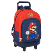 Mochila Escolar com Rodas Super Mario Trick Vermelho Azul escuro 33 x 45 x 22 cm Jogos | Disfarces - nacloset