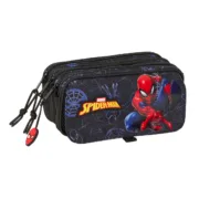 Estojo Triplo Spider-Man Attack Preto 21,5 x 10 x 8 cm Estojo 3 Compartimentos - nacloset