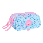 Estojo Triplo Vicky Martín Berrocal Paraíso Cor de Rosa Azul Claro 21,5 x 10 x 8 cm Estojo 3 Compartimentos - nacloset