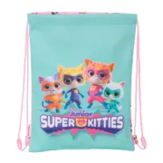 Saco Mochila com Cordas SuperKitties Cor de Rosa Turquesa 26 x 34 x 1 cm Jogos | Disfarces - nacloset