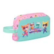Estojo SuperKitties Cor de Rosa Turquesa 21,5 x 12 x 6,5 cm Estojos - nacloset