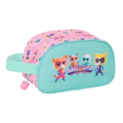 Nécessaire de Viagem SuperKitties Cor de Rosa Turquesa 26 x 15 x 12 cm Desporto | Lazer - nacloset
