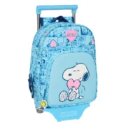 Mochila Escolar com Rodas Snoopy Love Azul 26 x 11 x 67 cm 26 x 34 x 11 cm Jogos | Disfarces - nacloset