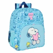 Mochila Escolar Snoopy Love Azul 32 x 38 x 12 cm Jogos | Disfarces - nacloset