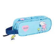Estojo Duplo Snoopy Love Azul Claro 21 x 8 x 6 cm Estojo 2 Divisórias - nacloset