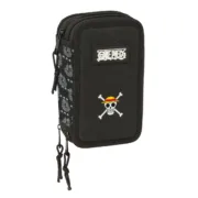 Estojo Triplo One Piece Pirates Preto 12,5 x 19,5 x 5,5 cm 37 Peças Estojo 3 Compartimentos - nacloset