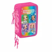 Estojo Triplo Rainbow High Shine Multicolor 12,5 x 19,5 x 5,5 cm 37 Peças Estojo 3 Compartimentos - nacloset