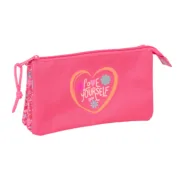 Estojo Triplo Safta Feeling Cor de Rosa 22 x 12 x 3 cm Estojo 3 Compartimentos - nacloset