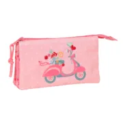 Estojo Triplo Moos Passion Multicolor 22 x 12 x 3 cm Estojo 3 Compartimentos - nacloset