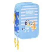 Estojo Triplo Bluey Let’s play Azul 12,5 x 19,5 x 5,5 cm 37 Peças Estojo 3 Compartimentos - nacloset