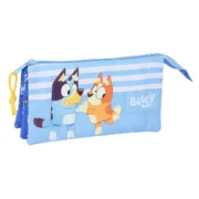 Estojo Triplo Bluey Let’s play Azul 22 x 12 x 3 cm Estojo 3 Compartimentos - nacloset