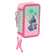 Estojo Triplo Lilo & Stitch Ice cream Cor de Rosa 12,5 x 19,5 x 5,5 cm 37 Peças Estojo 3 Compartimentos - nacloset