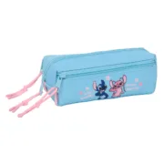 Estojo Triplo Lilo & Stitch Happy Azul celeste 22 x 8,5 x 6 cm Estojo 3 Compartimentos - nacloset