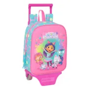 Mochila Escolar Gabby’s Dollhouse Confetti Cor de Rosa Turquesa 22 x 27 x 10 cm Jogos | Disfarces - nacloset
