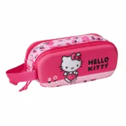 Estojo Duplo Hello Kitty Cor de Rosa 21 x 8 x 6 cm Estojo 2 Divisórias - nacloset