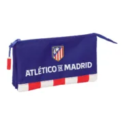 Estojo Triplo Atlético Madrid Azul Branco Vermelho 22 x 12 x 3 cm Estojo 3 Compartimentos - nacloset