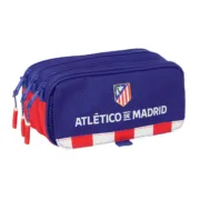 Estojo Triplo Atlético Madrid Azul Branco Vermelho 21,5 x 10 x 8 cm Estojo 3 Compartimentos - nacloset