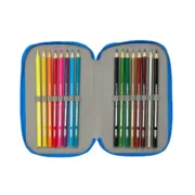 Estojo Triplo Batman Azul 12,5 x 19,5 x 5,5 cm 37 Peças Estojo 3 Compartimentos - nacloset 2