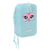 Estojo Triplo Furby Azul 12,5 x 19,5 x 5,5 cm 37 Peças Estojo 3 Compartimentos - nacloset