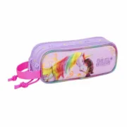 Estojo Duplo Unicorn Academy Lilás 21 x 8 x 6 cm Estojo 2 Divisórias - nacloset