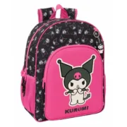 Mochila Escolar Kuromi Preto Fúcsia 33 x 42 x 14 cm Jogos | Disfarces - nacloset