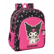 Mochila Escolar Kuromi Preto Fúcsia 32 x 38 x 12 cm Jogos | Disfarces - nacloset