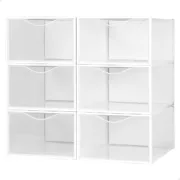 Caixa de sapatos empilhável Max Home Branco 6 Unidades Polipropileno ABS 23 x 14,5 x 33,5 cm Casa | Jardim - nacloset