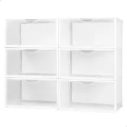 Caixa de sapatos empilhável Max Home Branco 6 Unidades Polipropileno ABS 35 x 18,5 x 27 cm Casa | Jardim - nacloset
