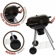 Churrasqueira a Carvão com Rodas Aktive Textilene 57 x 86 cm Preto Casa | Jardim - nacloset 2